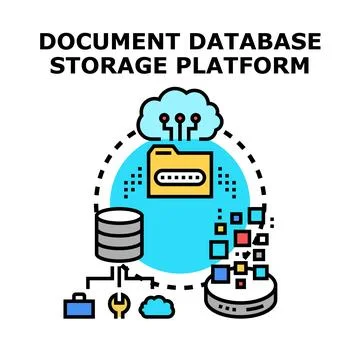 Document database storage platform concept for cloud computing Stock Illustration