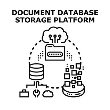 Document database storage platform concept for cloud computing Illustrazione stock
