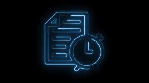 Document deadline neon style animation task management reminder schedule Stock Footage 322983726