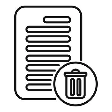 Document deleting icon representing file removal action Stock Illustration