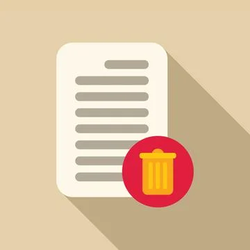 Document deleting with trash can icon representing data removal 库存插图