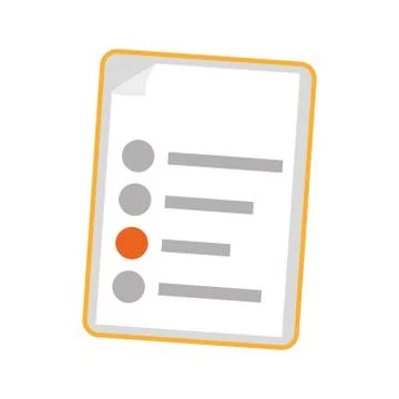 Document design. Check list over isolated illustration, vector g Stock Illustration