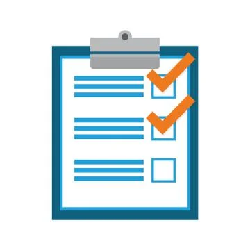 Document design. Check list over isolated illustration, vector g 库存插图