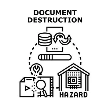 Document destruction hazard concept vector design Illustrazione stock