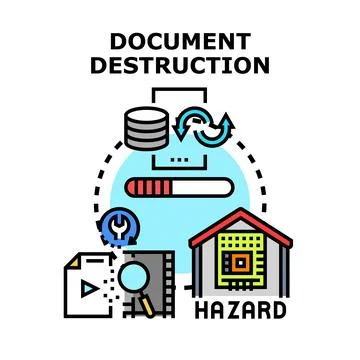 Document destruction hazard concept vector design Stockillustratie