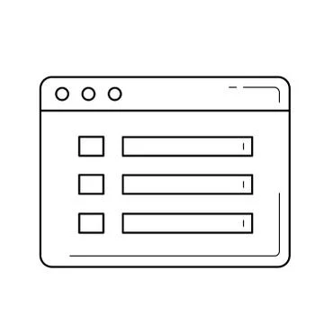 Document details, size, ordering line icon. Illustrazione stock