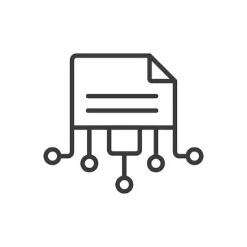 Document digitization, icon in line design. Document, digitization, digital Stock Illustration