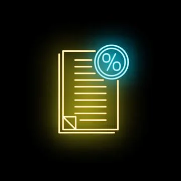 Document displaying a list of terms with a blue percentage icon Stock Illustration
