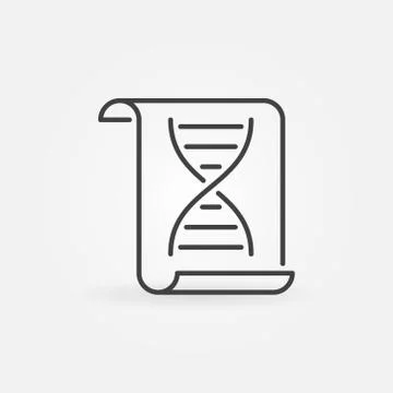 Document with DNA sign vector icon in thin line style Illustrazione stock