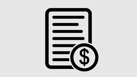 Document with dollar sign on transparent background. Stock Footage 296178985