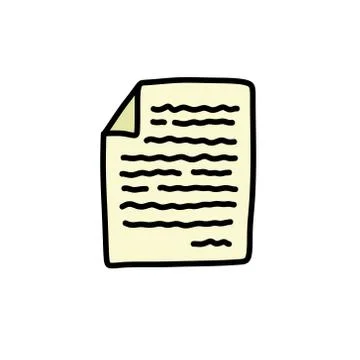 Document doodle icon, vector color line illustration Stock Illustration