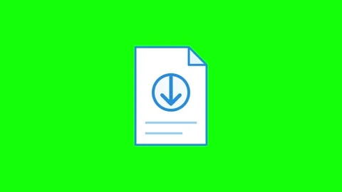 Document download and success checkmark animation on green screen file Stock Footage 344863151