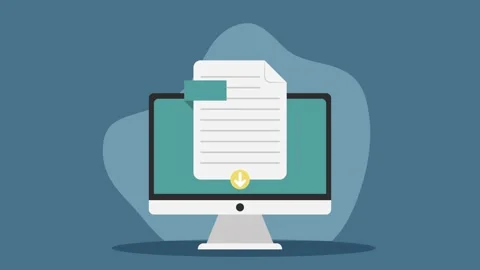 Document download on desktop computer screen showing process of file transf.. Stock Footage 334545196