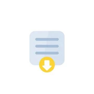 Document download icon in flat style 스톡 일러스트