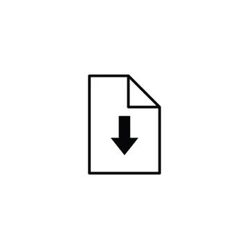Document download icon. vector download page symbol Stock Illustration