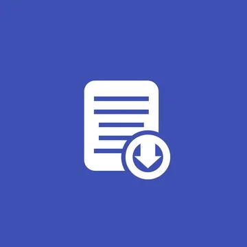 Document download vector icon 스톡 일러스트