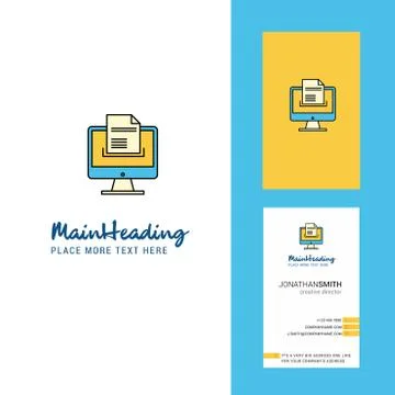 Document downloading  Creative Logo and business card. vertical Design Vector Ilustración de archivo