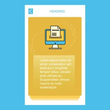 Document downloading  mobile vertical banner design design. Vector Ilustración de archivo