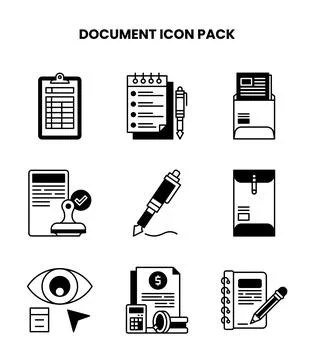 Document DuoTone Bundle Icons Pack Illustrazione stock