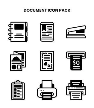 Document DuoTone Bundle Icons Pack イラスト素材