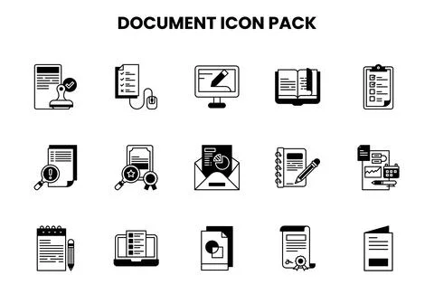 Document DuoTone Design Icons Pack Stock Illustration