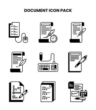 Document DuoTone Graphics Icons Pack 스톡 일러스트