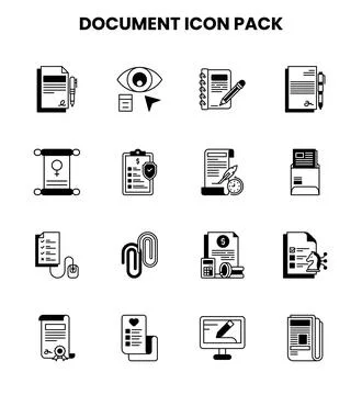 Document DuoTone Scalable Icons Pack Stock Illustration