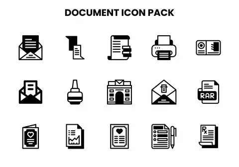Document DuoTone Set Icons Pack イラスト素材