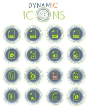 Document dynamic icons Stock Illustration
