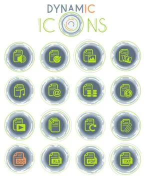 Document dynamic icons Stock Illustration