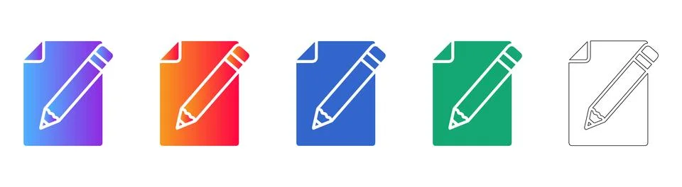 Document Editing and Writing Interface Icons Ilustração Stock