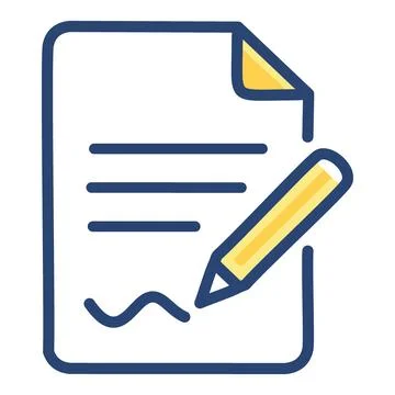 Document editing icon. A minimalist icon depicting a document with a pencil.. Stock Illustration