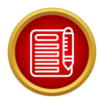 Document editing icon with pencil and notepad Иллюстрация