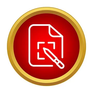 Document editing icon showing pen signing content Stockillustratie