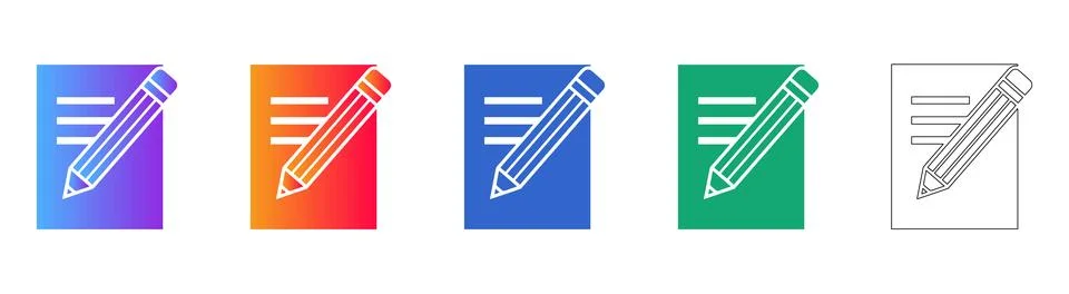 Document Editing Interface Icon Set 库存插图