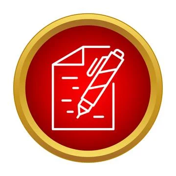 Document editing process with pen icon 스톡 일러스트
