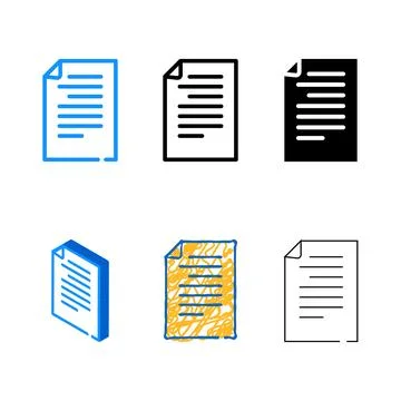 Document electronic color pack icon vector Stock Illustration