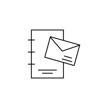 Document, email, message icon. Simple line, outline vector of information tra Illustrazione stock