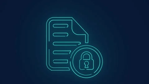 Document encrypted with high security padlock animation 스톡 동영상 264961136