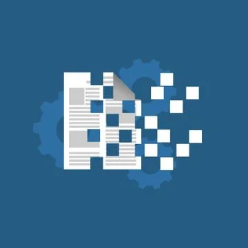 Document encryption concept illustration. Flat design. Stock Illustration