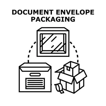 Document, envelope, and package delivery concept Stock-Illustration