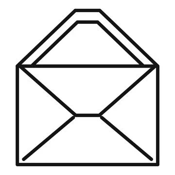 Document envelope icon outline vector. Information mail Stock Illustration
