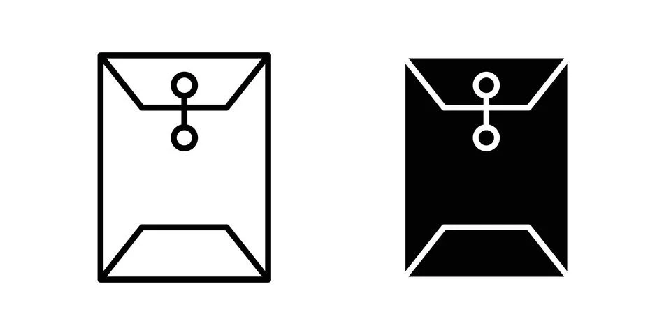 Document envelope icon vector template set in black Illustrazione stock