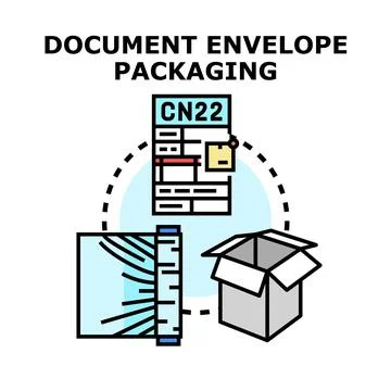 Document envelope packaging for international parcel shipping Stock-Illustration