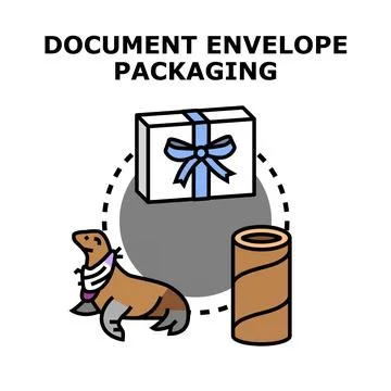 Document envelope packaging mailing delivery service concept Иллюстрация