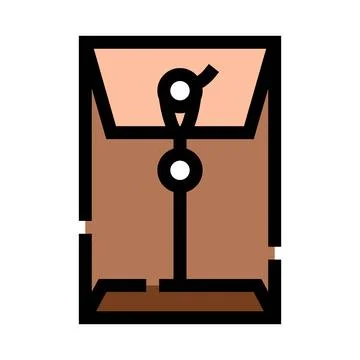 Document envelope with string closure icon sending mail Stock-Illustration