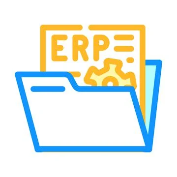 Document erp color icon vector illustration Illustrazione stock