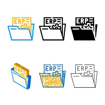 Document erp color mix icon vector Stockillustratie