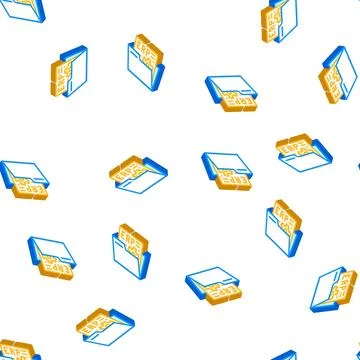 Document erp isometric icon seamless pattern Ilustración de archivo