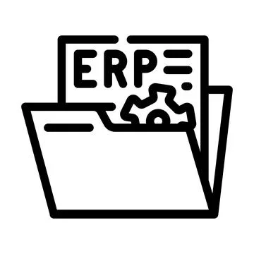 Document erp line icon vector illustration Illustrazione stock